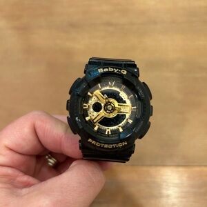 Black and Gold Baby-G Watch